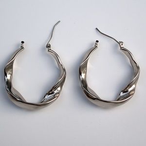 Argento Vivo Sterling Silver Tapered Hoop Earrings